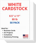 50 Sheets of Heavyweight White Cardstock Ideal by CraniumPress