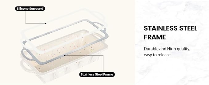 Vinino 2 Pack XLarge Nonstick Silicone Loaf Pans 12.5 x 5.5'' - Image 8