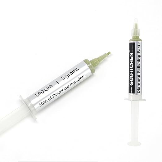 SCOTTCHEN Diamond Polishing Paste,500 Grit 36-54 Microns Lapping Compound with 50% Concentration of Diamond Powders for Jewelry, Metal, Ring, Glass, Coin,etc.-5 Gram