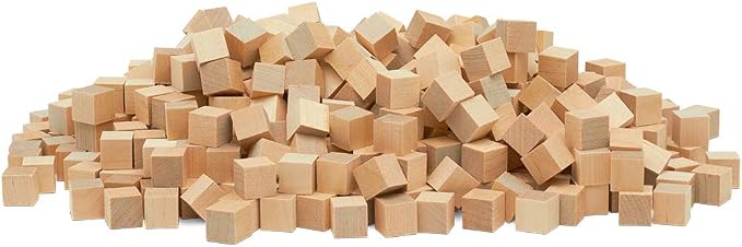 DIY Wooden Cubes 1/4-inch, Unfinished Wood Blocks by Woodpeckers
