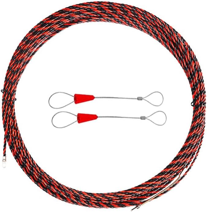 50ft/15m Fish Tape Cable Puller Kit - 6mm Diameter PET,Fish Cables Through wall Tools for Commercial Lighting Projects Wiring,Wire Guide Device,Wire Puller for Electricians