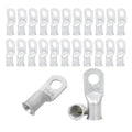 Heavy Duty Tinned Battery Ring Terminals, 2 AWG 5/16" Stud (25 pcs.), 2 Gauge Copper Connectors, Tubular Ring Terminals
