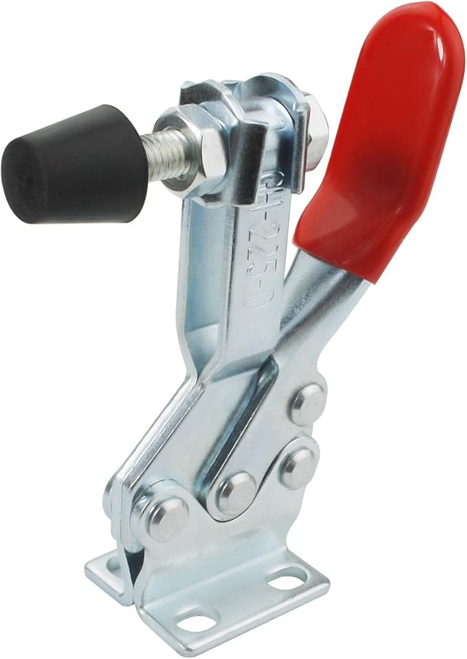 2Pack Toggle Clamp, 500 lbs Holding Capacity, 225D Quick Release Horizontal Clamps w/Antislip Rubber Pressure Tip for Woodworking Jigs and Fixtures, Welding, Drill Press, Crosscut Sled