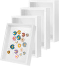 4 Pack 6x8 Shadow Box Frame, HD Glass White MDF Wooden Frames by CROISSANT