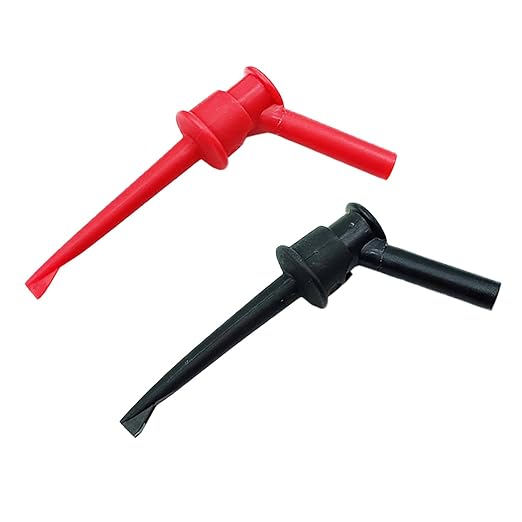 2PCS Mini Grabber with 4mm Banana Plug Universal Digital Display Push Probe Test Clips for Multimeter Leads
