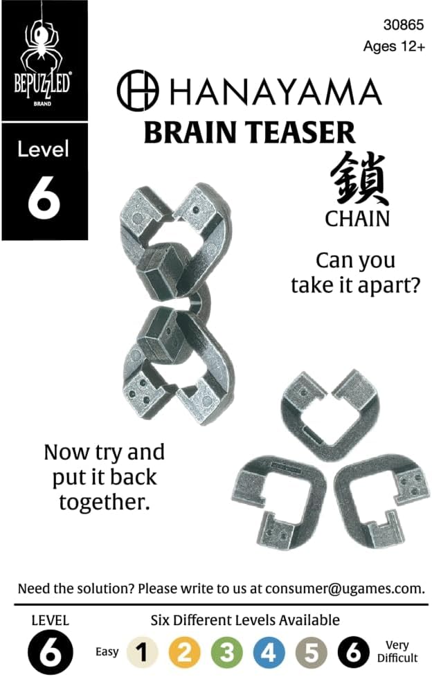 BePuzzled | Chain Hanayama Metal Brainteaser Puzzle Mensa Rated Level 6 - Image 2