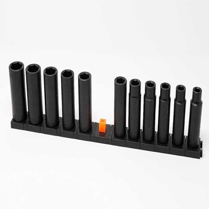 ToolBox Widget Socket Organizer ½ Inch Pro Series – Modular Magnetic Socket Holder with Missing Tool Indicator – Size Stems NOT Included - 4 Pack, 48 Organizers