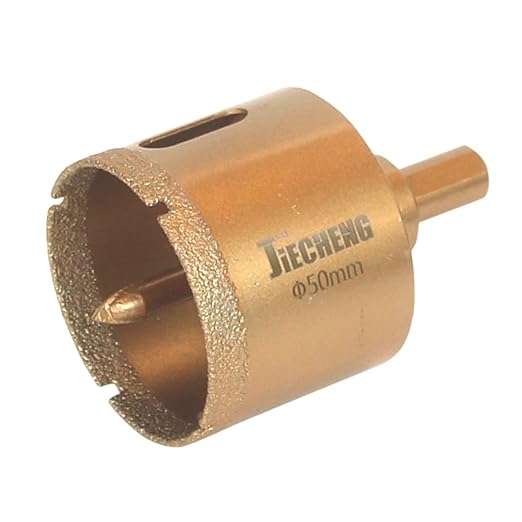 Brazed Diamond 2 inch Hole Saw with Center Drill Bit for Ceramic,Porcelain,Tile,Glass,Granite Quartz,Marble,Gemstone,Dry Drilling 50mm
