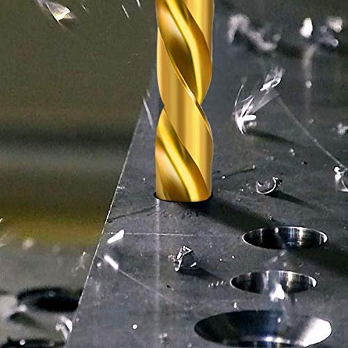 ENERTWIST Titanium Drill Bit Kit Set for Metal and Wood 230-Piece - Anti-Walking 135 Deg Tip Coated HSS from 3/64inch up to 1/2 Inch, ET-DBA-230B