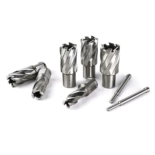 OSCARBIDE Annular Cutter Set 13pcs,1" Cutting Depth,3/4" Weldon Shank, 7/16 to 1-1/16 inch Cutting Diameter Mag Drill Bits for Magnetic Drill Press with 2 pcs Pilot Pins