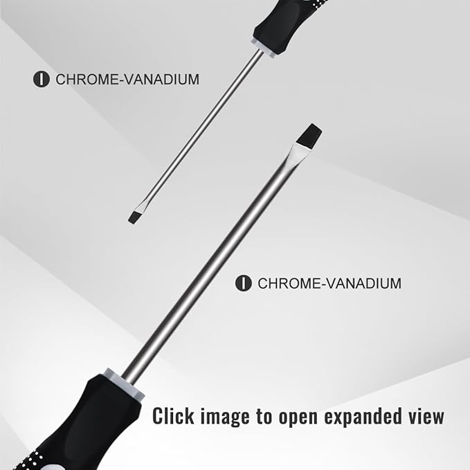 Flat Head Screwdriver Set (5 Pack in the Following Sizes - 1/16", 1/8", 3/16", 1/4", 5/16") Slotted Screwdrivers with Magnetic Tips & Soft Ergonomic Handle - Standard & Precision Flathead Screwdrivers