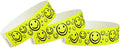 200 WristCo Yellow Smiley Face Tyvek Wristbands for Events - ¾” x 10” - Waterproof Recyclable Comfortable Tear Resistant Paper Bracelets Wrist Bands for Concerts Festivals Admission Party