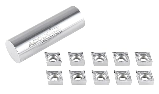 Accusize Industrial Tools Ccgt32.51-Ak-H01 Uncoating Carbide Inserts, 10 Pcs, for Machining Aluminum, Akh01x10