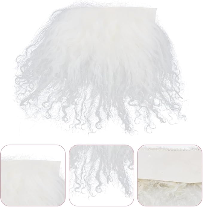 arricraft White Wool Doll Wig, Curly Hair, 5.5x9.45x0.12 Inch, DIY Doll Making - Image 3