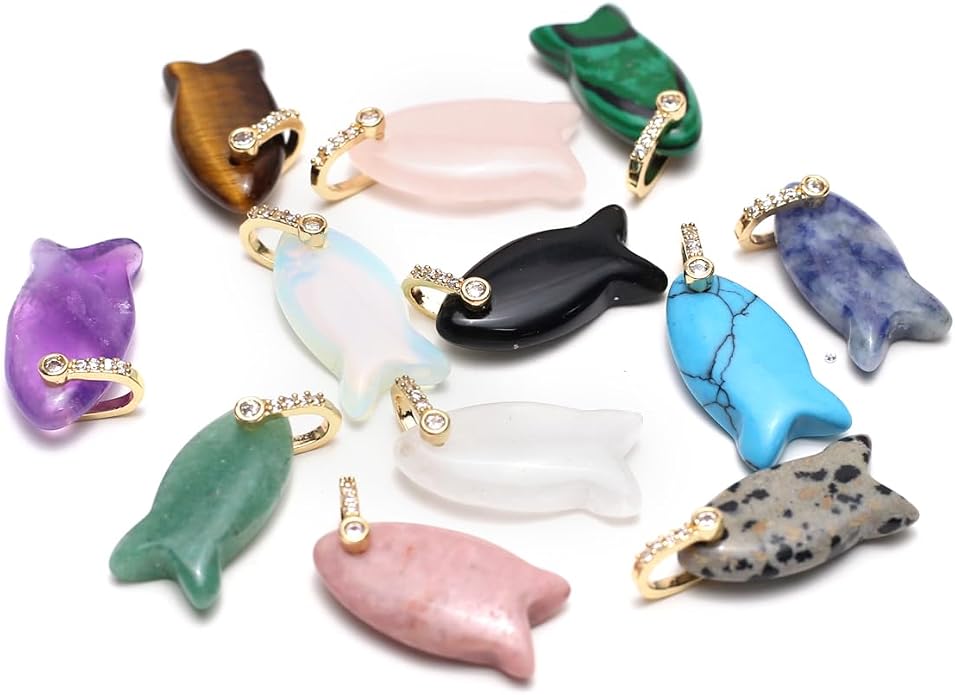 LE SKY Natural Stone Pendants Healing Crystal Gemstones by LE+SKY