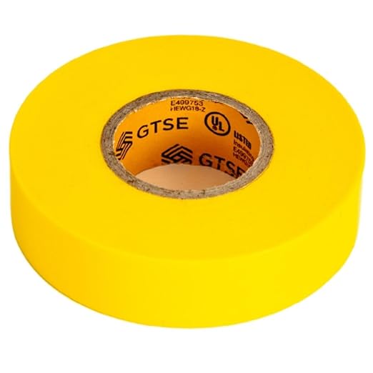 GTSE Yellow Electrical Tape, 3-Pack – Waterproof, Industrial Grade Vinyl, 3/4 in x 66ft– Strong Self-Adhesive PVC Electric Tape for Wire Insulation, 7 Mil, 600V – UL/CSA Listed
