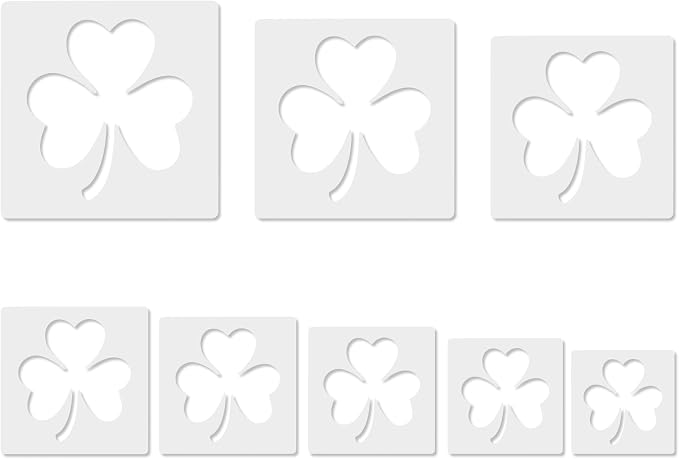 8 Pack St. Patrick’s Day Shamrock Stencil by krastmon