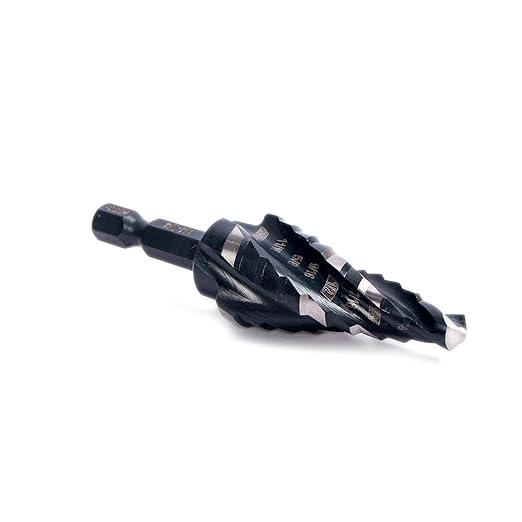 Four Spiral Flute M35 Cobalt Step Drill Bit Set 1/4" - 3/4"(9 Sizes),Impact Ready Four Flute Step Drill Bit,1/4" Hex Shank Step Bits for Metal, Stainless Steel, Aluminum, Wood, Plastic