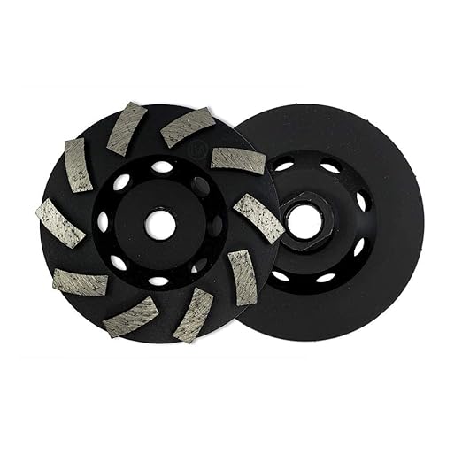 Benchmark Abrasives 4 Inch Grinder Wheels Threaded Swirly Turbo Diamond Cup Wheel with 5/8"-11 Arbor Hole for Masonry, Natural Stone, Concrete Grinding Wheel - Angle Grinder Attachments (4”)
