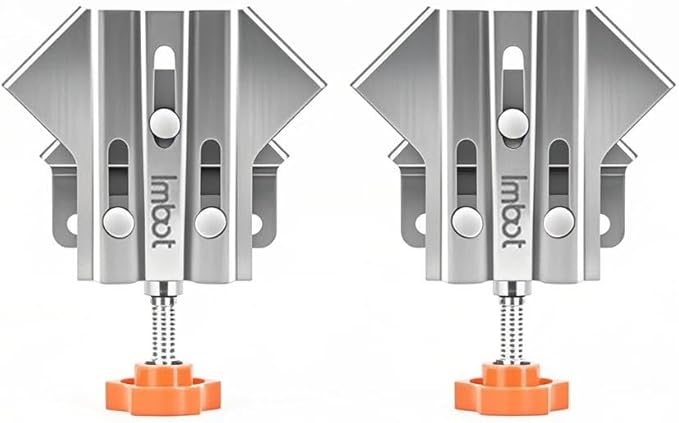 Imbot Right Angle Clamp，2pcs Stainless Steel 90 Degree Right Angle Clamp with Adjustable Swing Jaw，corner clamps for woodworking，For Welding, Framing and DIY Woodworking，Gifts for Men Dad (2Pieces)