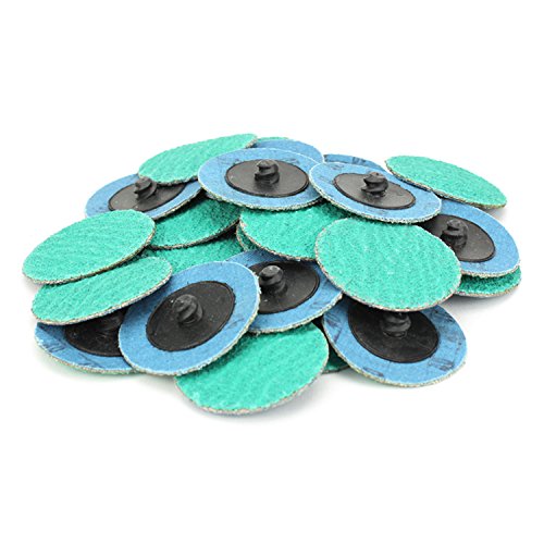 BHA Green Zirconia with Grind Aid Quick Change Sanding Discs Type R Male Roll On, 2" (40 Grit) - 25 Pack