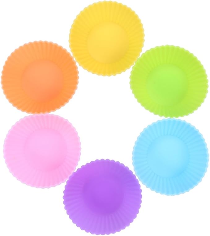 Mini Silicone Muffin Cups, 24 Pack Reusable Cupcake Molds, Plum Blossom | - Image 3