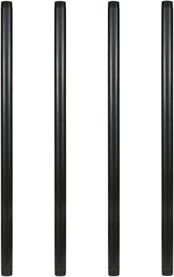 GeilSpace 1" × 36" Pre-Cut Black Metal Pipe, Industrial Steel Fits Standard One Inch Black Threaded Pipes and Fittings - Vintage DIY Industrial Shelving (1" × 36")
