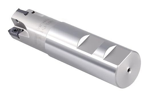 Accusize Industrial Tools 1" High Feed Indexable End Mill, 1" Shank, 4 Flutes, with LNMU030312R-JM Inserts, HFEM-0001