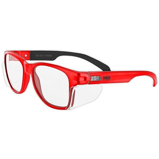 MAGID Y50 Safety Glasses for Construction | Red Frame — 72-Pack, ANSI Z87.1+ by MagidGloveSafety
