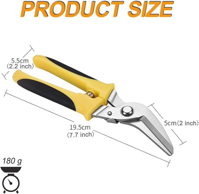 8 Inch Heavy Duty Scissors, Multifunction Shears for Cutting Cable Wires, Cardboard (8-Inch Curve Snips)