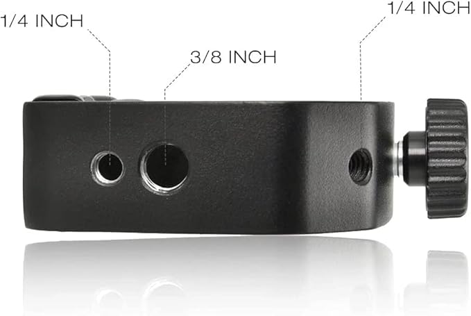 Universal C-Clamp Aluminum Support Clamp Desktop Mount Holder Stand with 1/4" and 3/8" Thread Black(1 Pc)