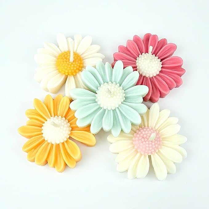 4 PCS Daisy Flower Silicone Mold Set, Small Flower Candle Molds - Image 6