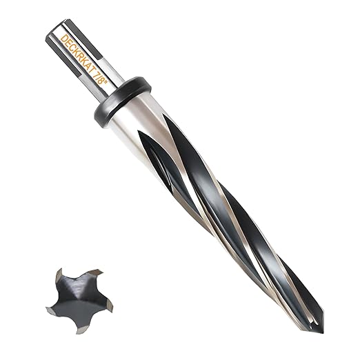 7/8" Reamer Drill Bit for Metal, M2 HSS Taper Reamer for Steel, Alloy, Wood, Plastic to Align, Enlarge Holes – 5-Spiral Flutes, 1/2" Non-Slip Shank, 22mm Car Reamer, Bridge Construction Reamer.