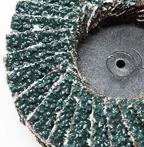 Benchmark Abrasives 2" Quick Change Zirconia Flap Disc Grinding Wheel with Male R-Type Back Design - Cleaning Finishing Deburring of Irregular Surfaces - for Die Grinder & More (10 Pack) 36 Grit
