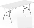 FDW 6 FT Folding Table, Portable Plastic Table by FDW
