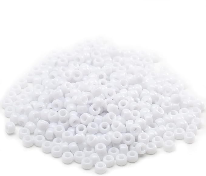 Gxueshan 1000 Pcs Acrylic White Pony Beads 6x9mm Bulk - Image 9
