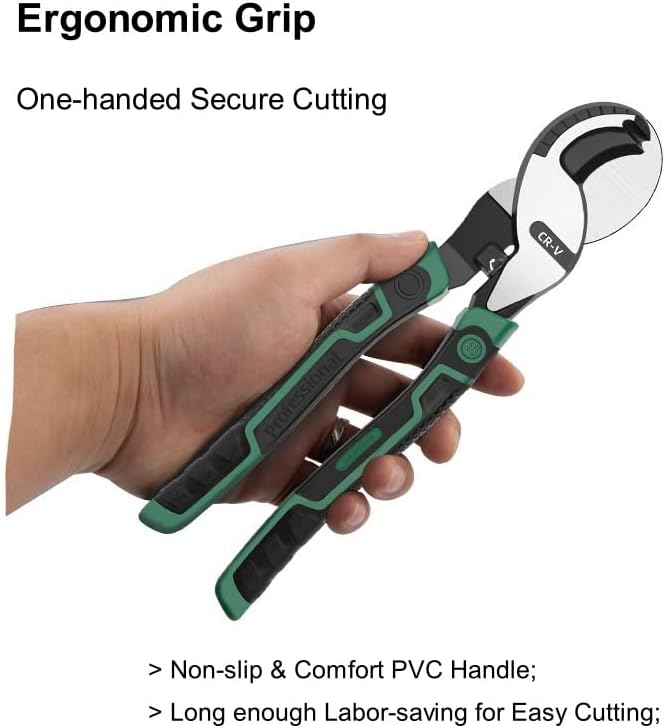Wire Cutter Heavy Duty 10 Inch High Leverage Wire Cable Cutter Pliers Tool for Aluminum, Copper, Wire, Communications Cable
