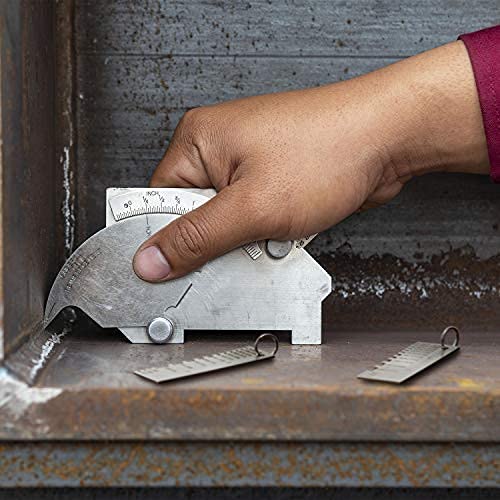 Weewooday 6 Pcs Wire/Metal Sheet Thickness Gauge Metal Tool Stainless Steel Welding One Sided Material Thickness Gauge Plated Size Inspection Tool