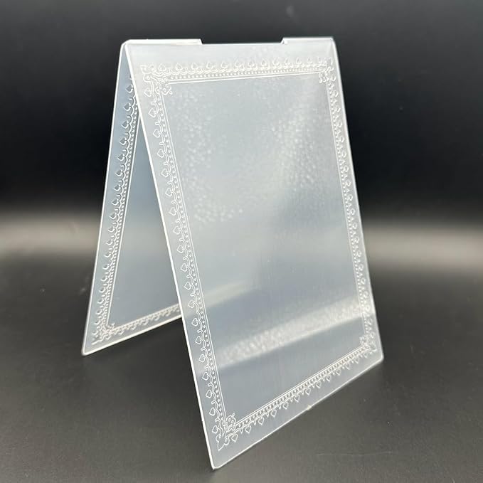 3D Plastic Embossing Folder Template Simple lace Border Texture 5x7 Inch - Image 5