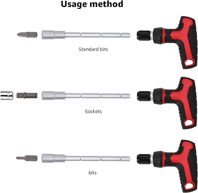 Amazon Basics 27-Piece Magnetic T-Handle Ratchet Wrench and Screwdriver Set