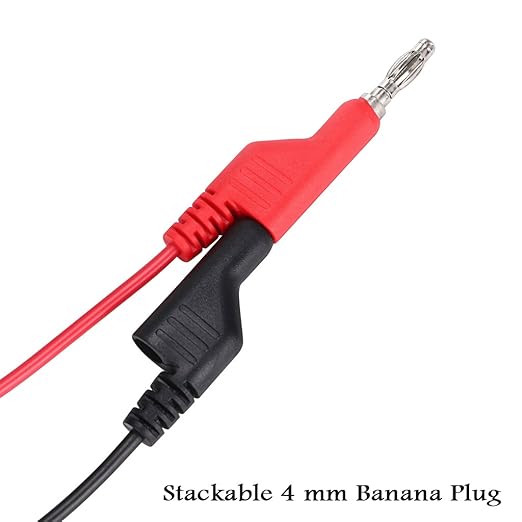 Sumnacon Multimeter Test Lead Set - Stackable Banana Plug to Test Hook, Banana Plug to Alligator Clips Test Cable Kit, Flexible Silicone Electrical Test Wire Leads with Protective