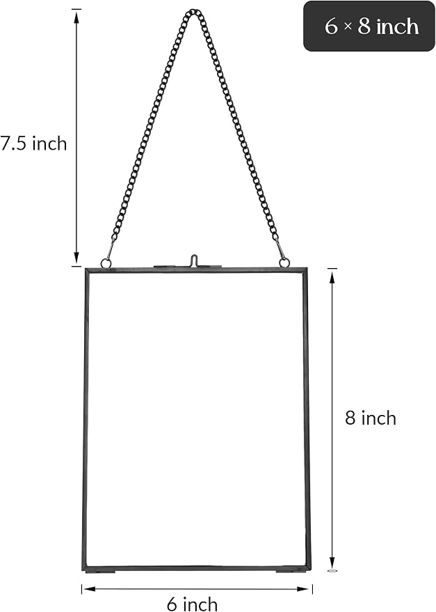 REDHUGO Hanging Pressed Flower Frames, Double Glass Floating Picture Frame - Image 6