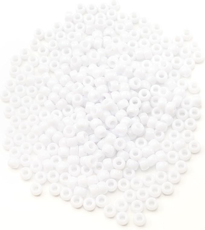Gxueshan 1000 Pcs Acrylic White Pony Beads 6x9mm Bulk - Image 10
