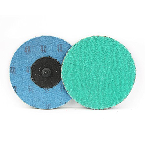 BHA Green Zirconia with Grind Aid Quick Change Sanding Discs Type R Male Roll On, 3" (40 Grit) - 25 Pack