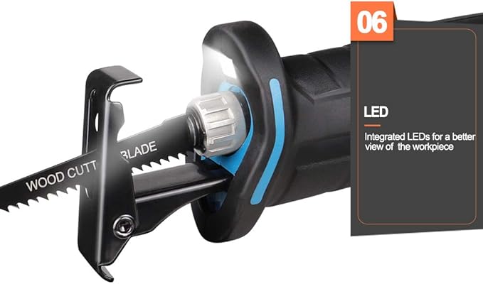 NEWONE 20V Reciprocating Saw zall saw cut-off tool with 2.5A Charger,LED working light, Tool-Free Blade Change, 7pcs Saw Blades for cutting metal wood frozen bone, 2.0AH Battery
