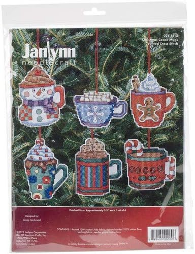 Janlynn Counted Cross Stitch Kit, Coca Mug Ornaments - Image 3
