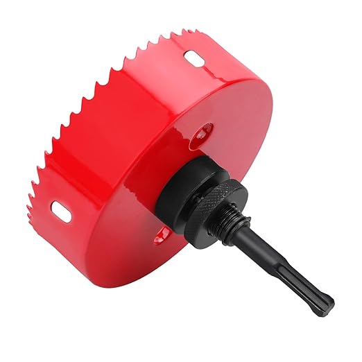 8.46 inch / 215mm Hole Saw with 1 Pc SDS Plus Arbor and 1 Pc Hex Shank Arbor,HSS Bi-Metal Hole Drilling Cutter for Wood Boards Plastic and Thin Metal (8.46 inch / 215mm)