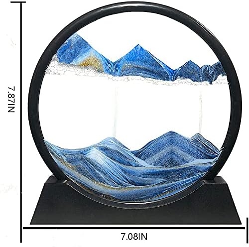 Muyan Moving Sand Art Picture Sandscapes in Motion Round Glass 3D Deep Sea Sand - Image 2
