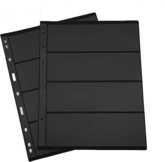 MUDOR Stamp Pages for Stamp Collection Album Binder Book, 10 Sheet 4 Rows | - Image 2