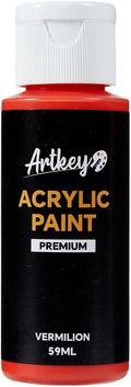Artkey Vermilion Acrylic Paint - 2oz/59ml Acrylic Paints Professional Artists by Artkey